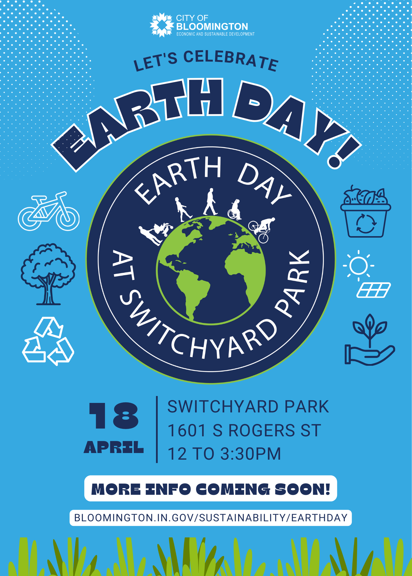 Earth Day 2026 announcement poster with date, time, and location