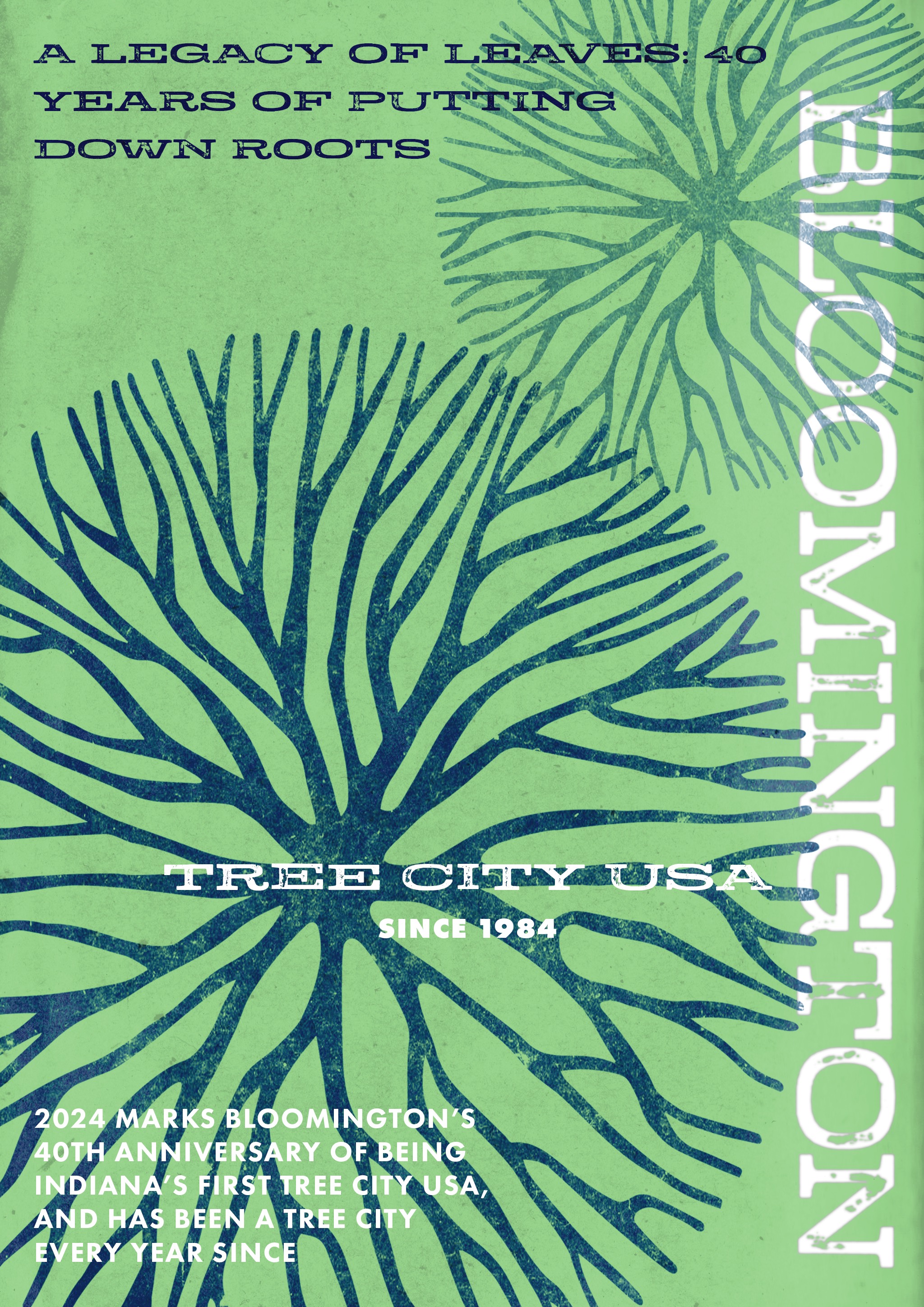 Arbor Day poster contest 2024 winning design by Bloomington artist Matt Rushton