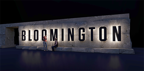 Redesigned North Gateway concept at night June 2024 by Rundell Ernstberger Associates